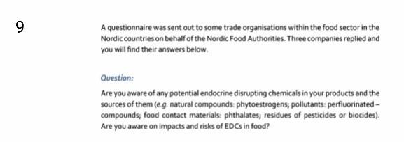 . hj 9 A questionnaire was sent out to some trade