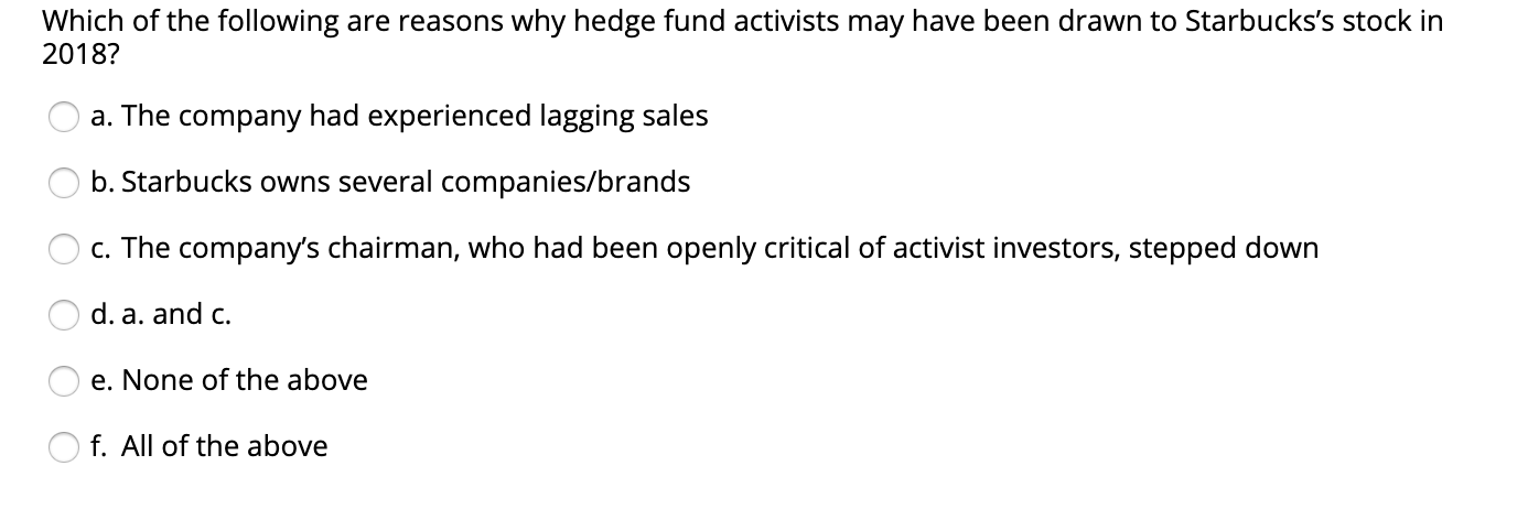 Which of the following are reasons why hedge fund