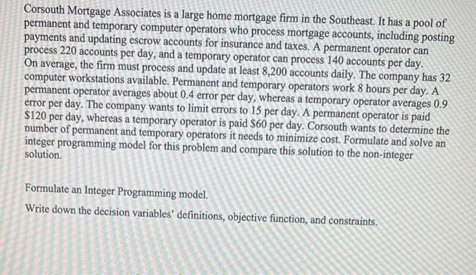 Corsouth Mortgage Associates is a large home