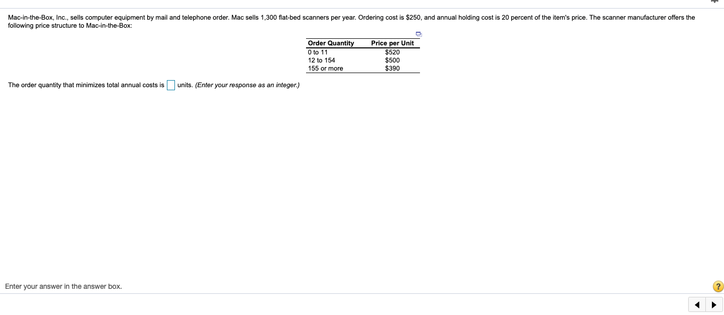 Mac-in-the-Box, Inc., sells computer equipment by