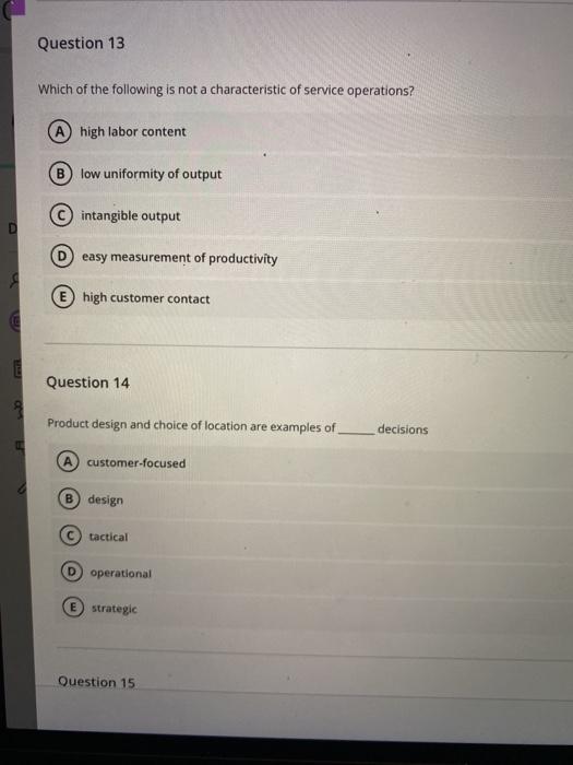 Question 13 Which of the following is not a