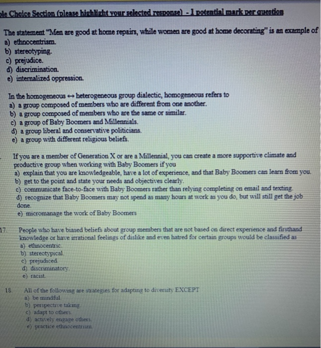true false False section (please highlight your