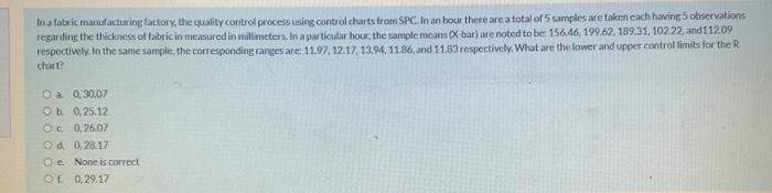 In a fabric manufacturing factory, the quality