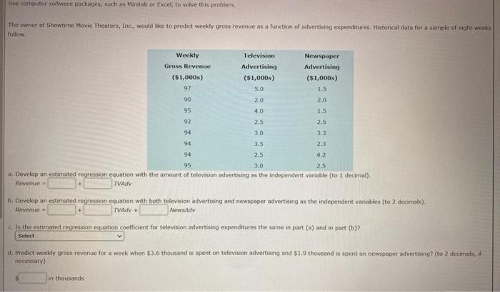 Use computer software packages, such as Minitab
