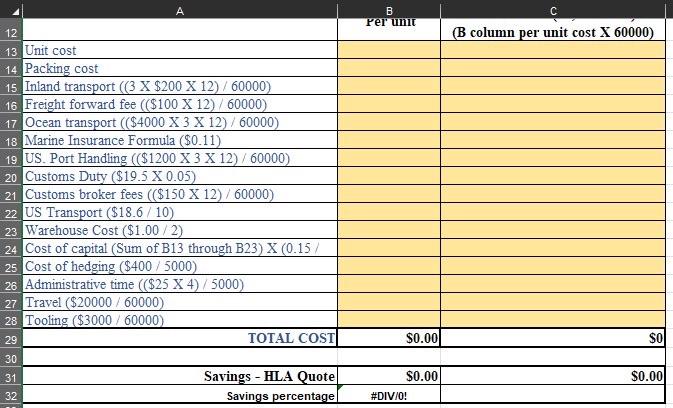 Please complete provided Excel Spreadsheet before