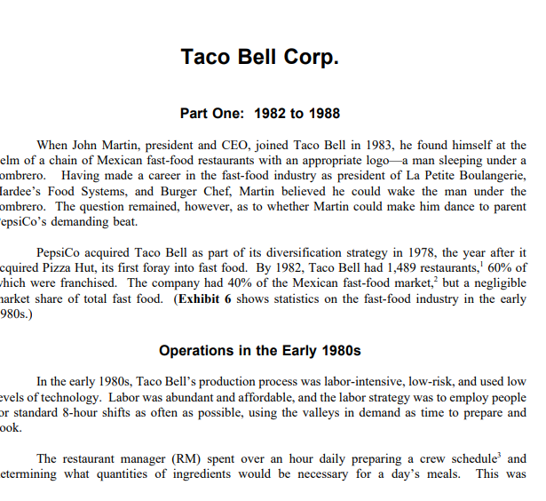 How are the changes that Taco Bell implemented,