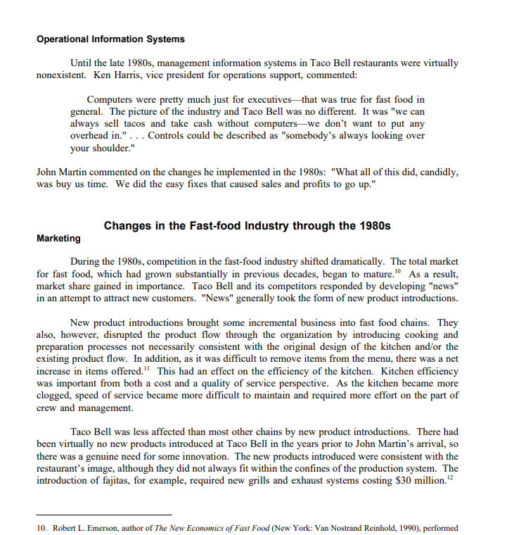 How are the changes that Taco Bell implemented,