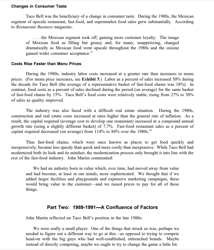 How are the changes that Taco Bell implemented,