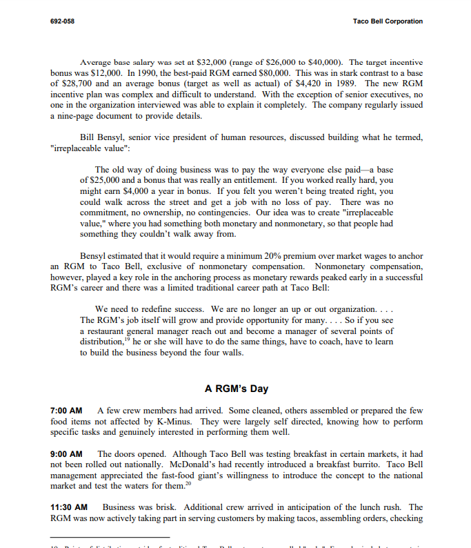 How are the changes that Taco Bell implemented,