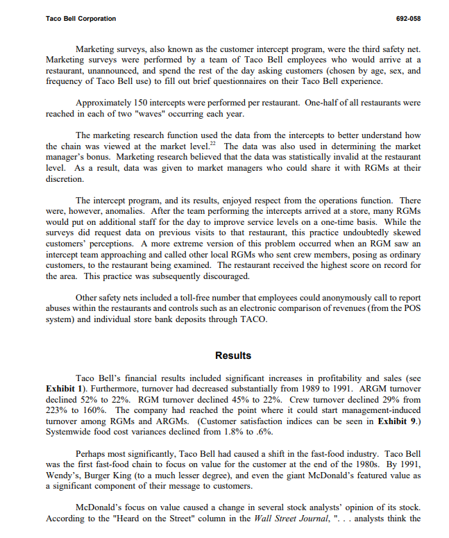 How are the changes that Taco Bell implemented,