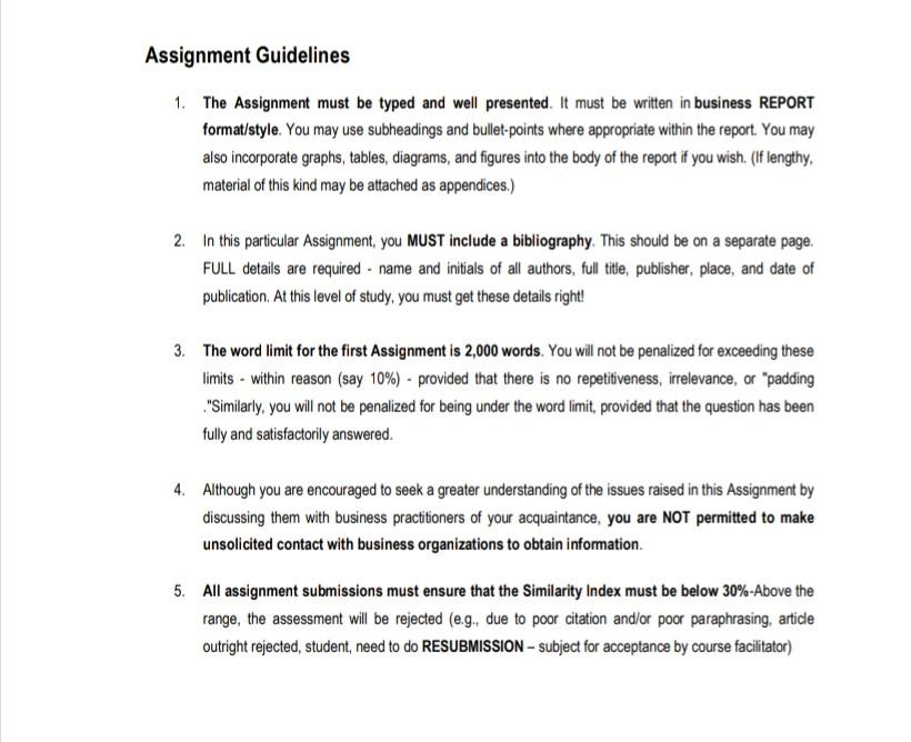 kindly answer the question with guidelines as per