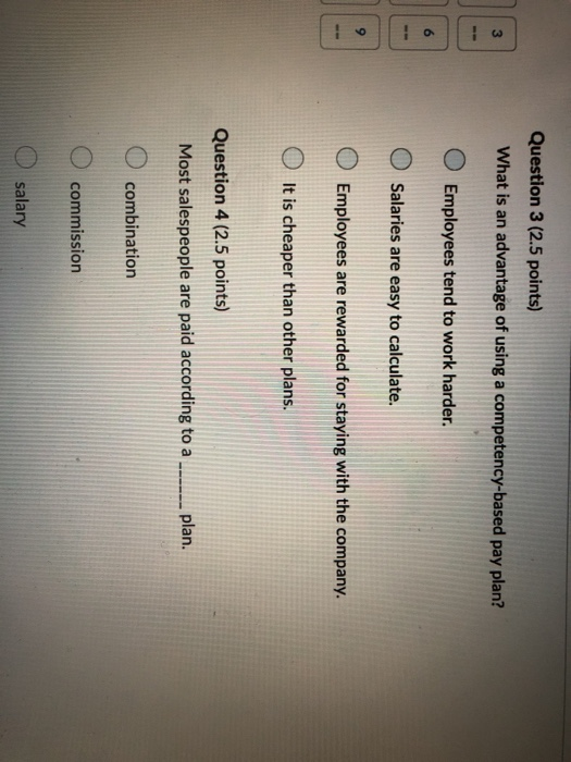 Question 3 (2.5 points) What is an advantage of