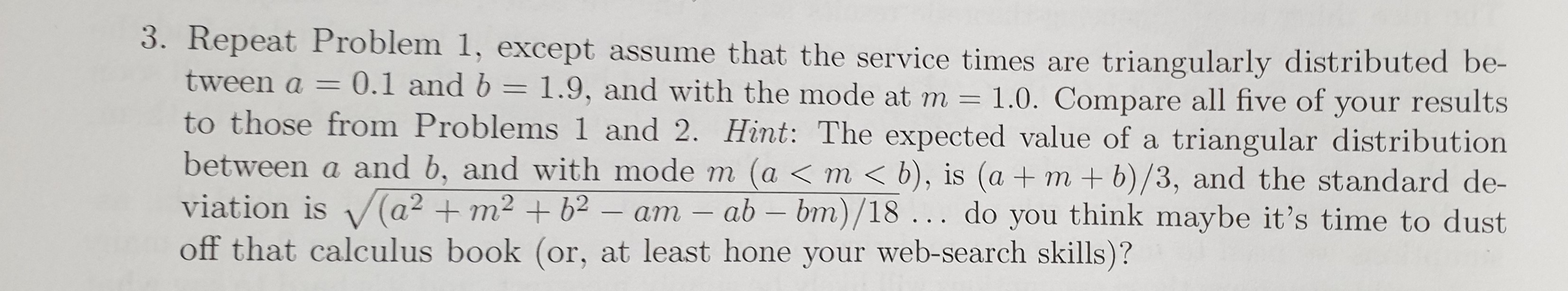 The Question is about 'Queueing Theory M/G/1