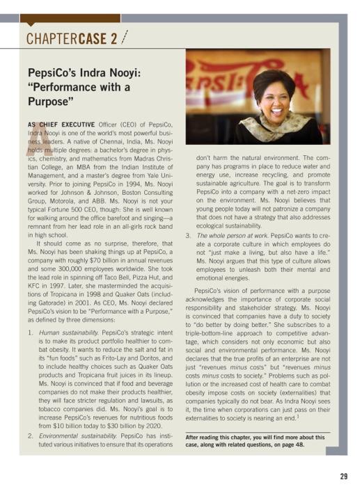 CHAPTERCASE 2 / PepsiCo's Indra Nooyi: