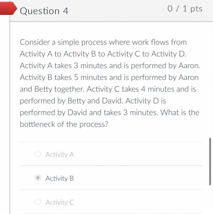 Consider a simple process where work flows from