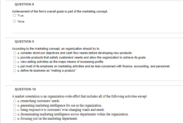 QUESTION 2 Customer benefits include time and
