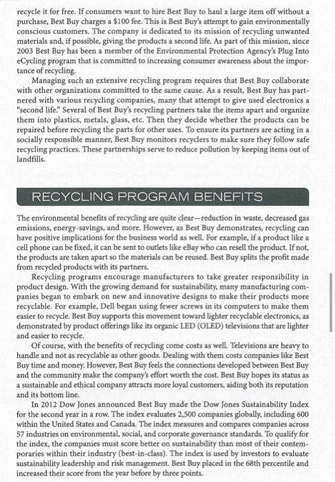 Question: How does Best Buys social