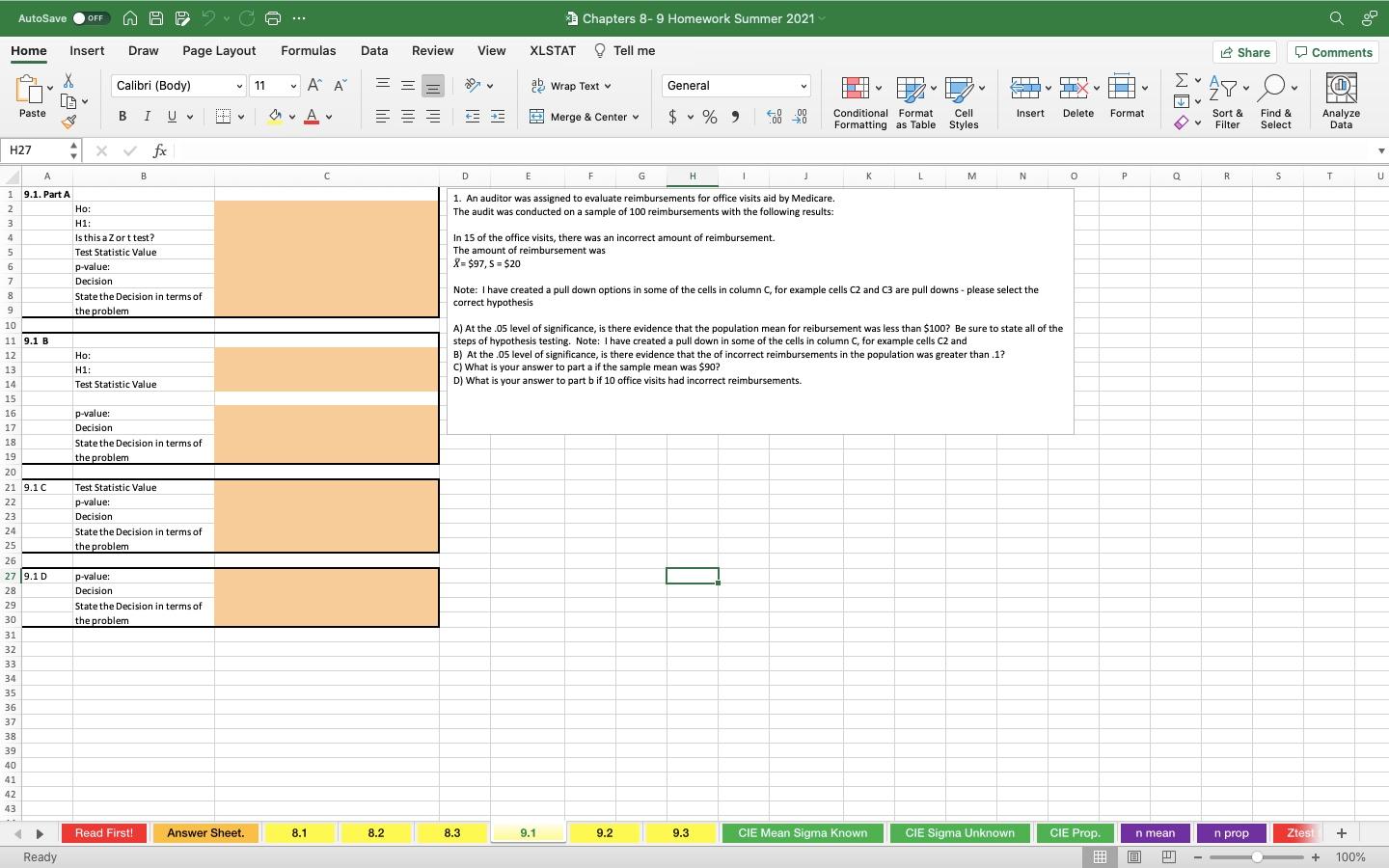 AutoSave OFF AP C Chapters 8 - 9 Homework Summer