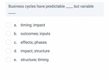 Business cycles have predictable but variable a.