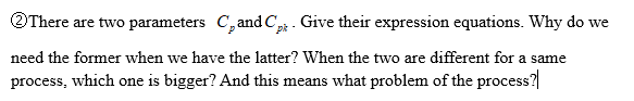 There are two parameters C, and Cp - Give their