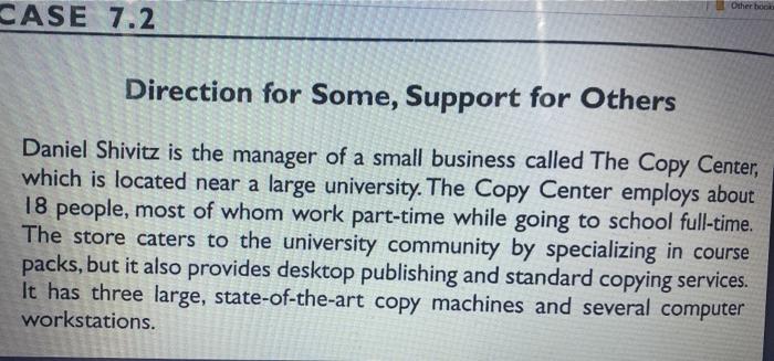 Other book CASE 7.2 Direction for Some, Support