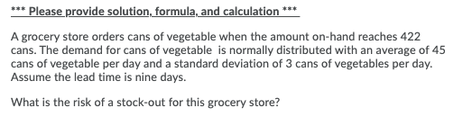 * Please provide solution, formula, and