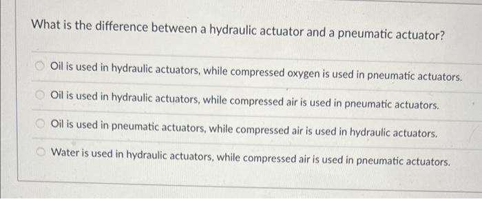 What is the difference between a hydraulic