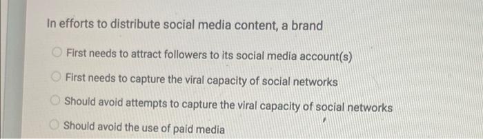 In efforts to distribute social media content, a