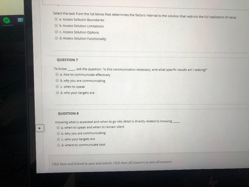 Select the task from the list below that