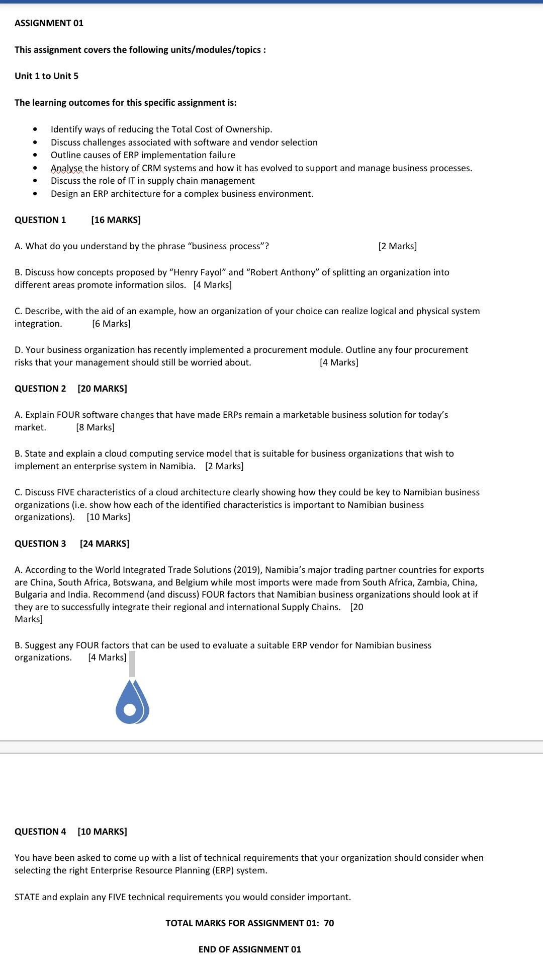 ASSIGNMENT 01 This assignment covers the