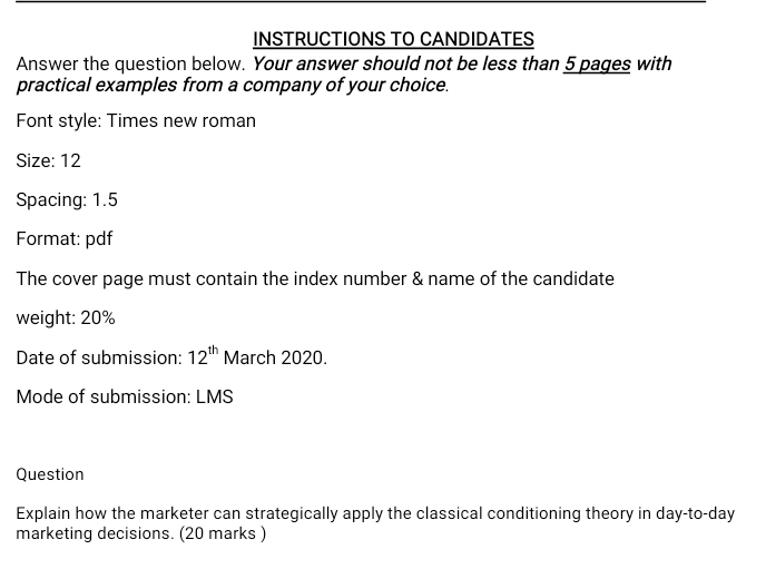 This question is under consumer behavior