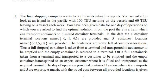 It is SUPPLY CHAIN QUESTION. it snot imcomplete .
