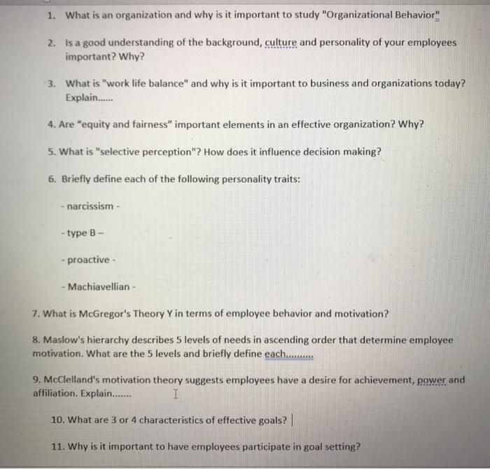 1. What is an organization and why is it