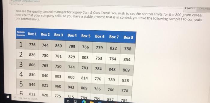 mo 4 points SA You are the quality control