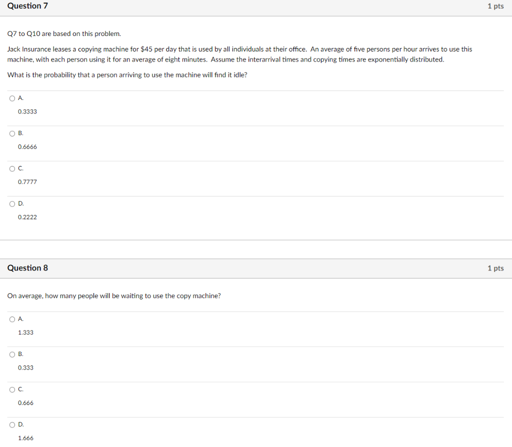 Q7 to Q10 are based on this problem. machine,