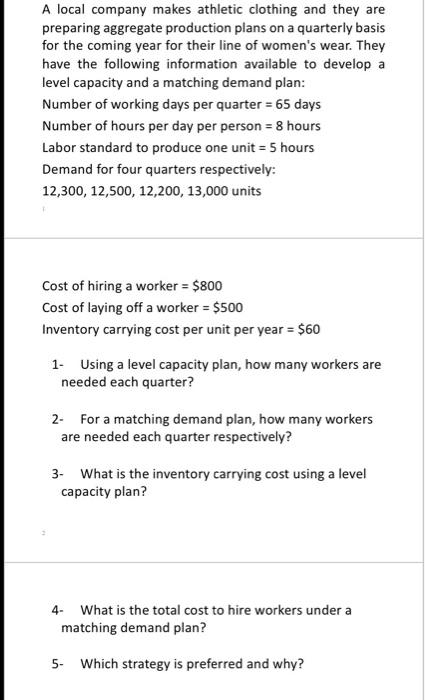 answer all questions please :( A local company