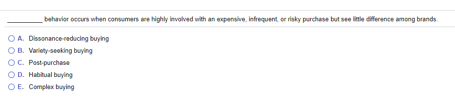 behavior occurs when consumers are highly