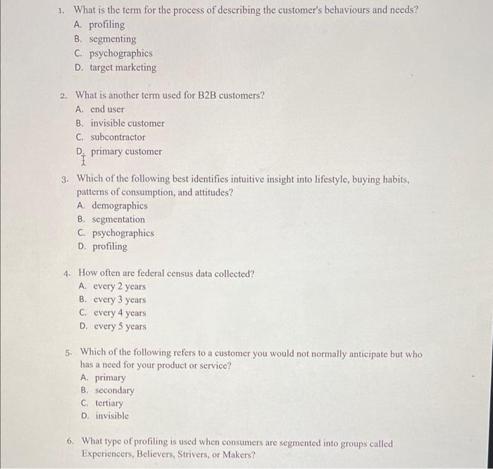 1. What is the term for the process of describing