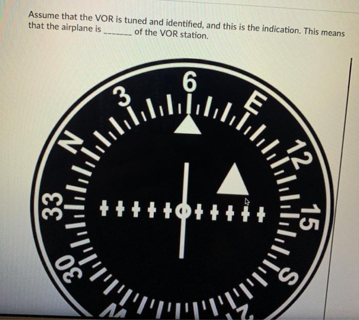 Assume that the VOR is tuned and identified, and