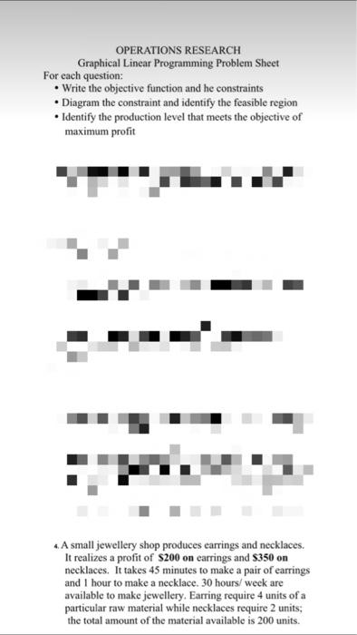 OPERATIONS RESEARCH Graphical Linear Programming