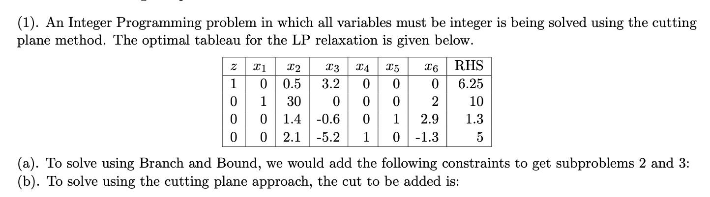 PPlease show all work. (1). An Integer