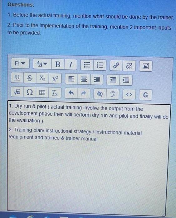 when using demonstration as a training method,