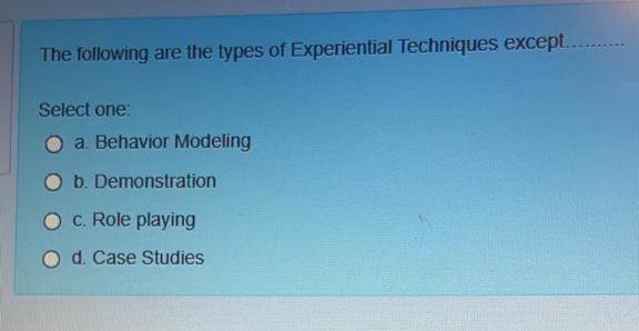 when using demonstration as a training method,