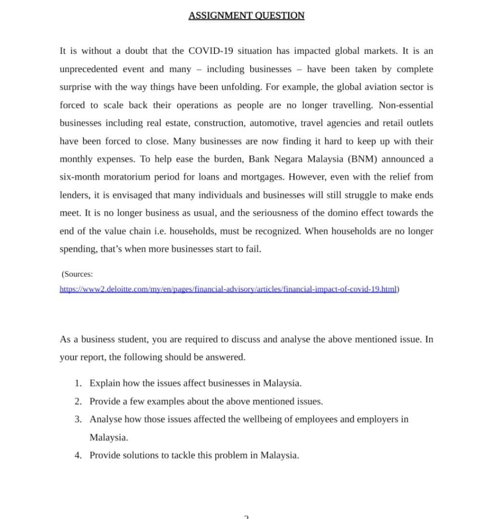 ASSIGNMENT QUESTION It is without a doubt that