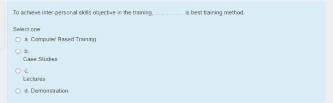 when using demonstration as a training method,