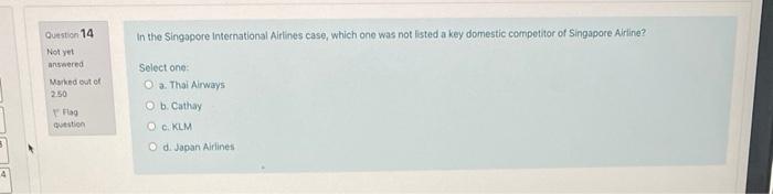 Question 14 In the Singapore International