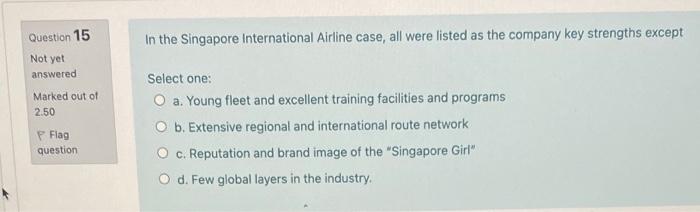 Question 14 In the Singapore International