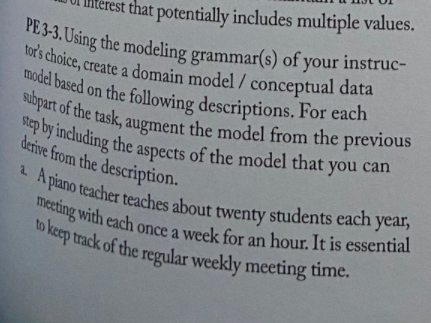 Create an ERD in 3NF for the following PE 3-3