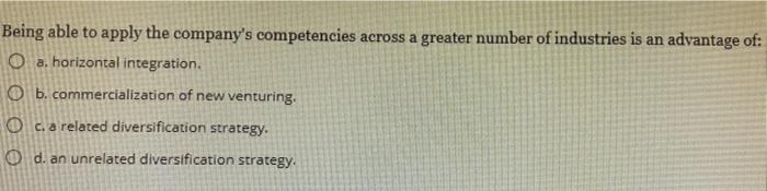 Being able to apply the company's competencies