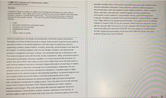 Scenario Fanshawe College is working on adding